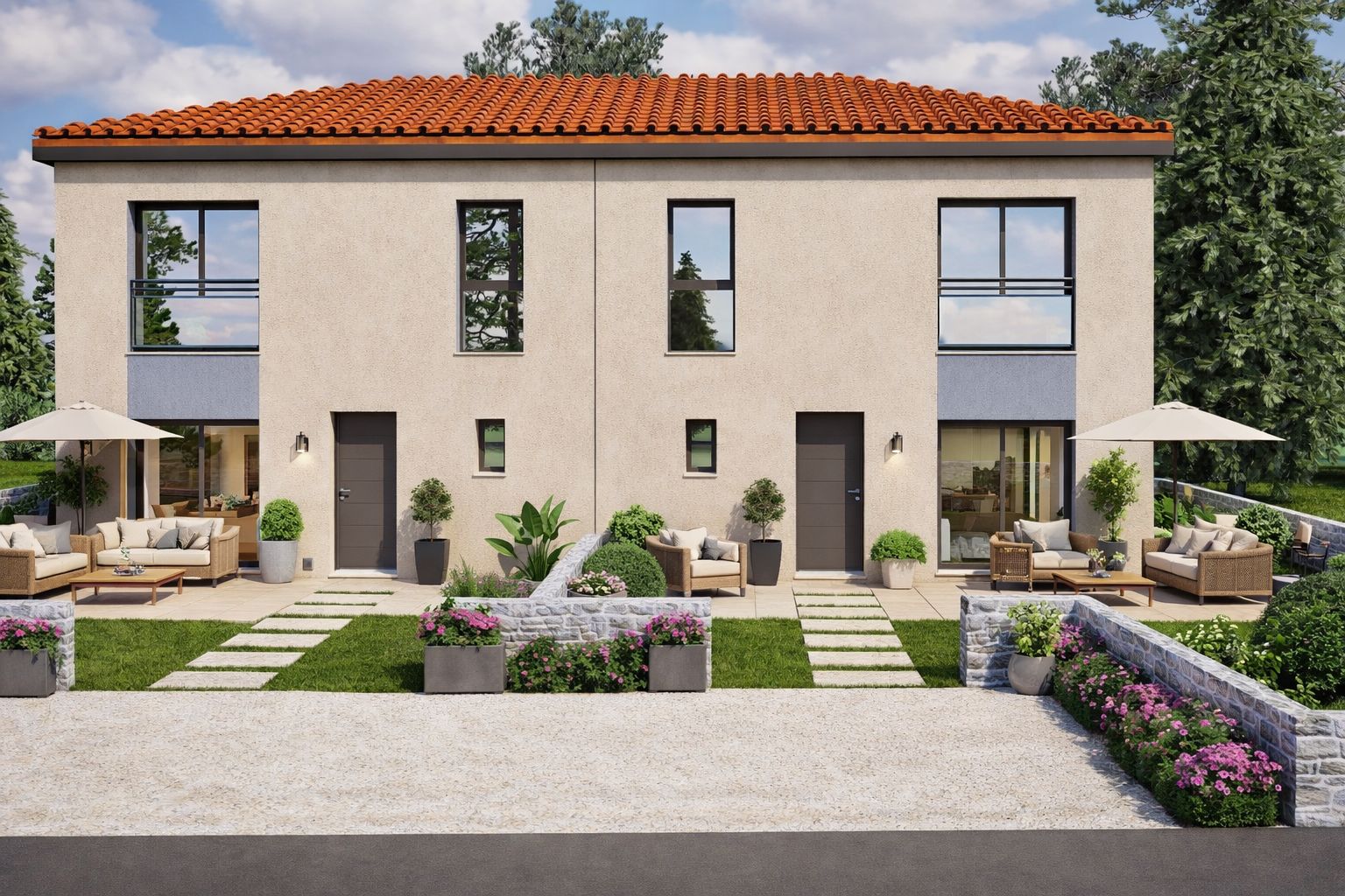 Villa jumelée 88 m² avec terrain à SAINT-CYPRIEN (42)