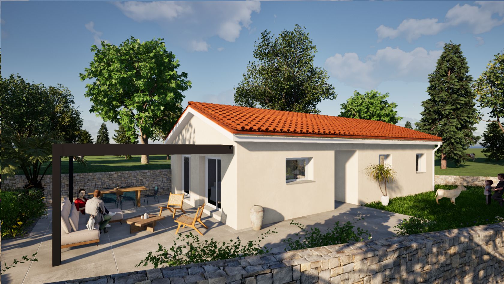 Maison de plein pied avec terrain à CUZIEU (42)